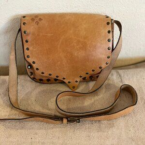 Patricia Nash Retro Tan Studded Crossbody Bag